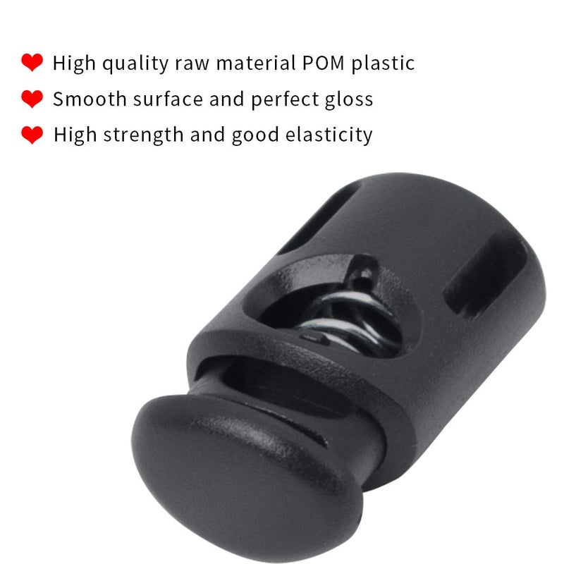 DYZD Plastic Cord Locks End Spring Stop Toggle Stoppers Multi-Colour (10PCS, White) - Image 3